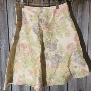 You & Me 100% Silk Floral A-Line Swing Skirt